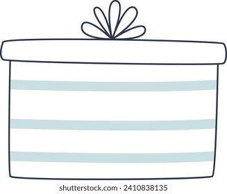 Gift Box Present Lined Vector Illustration