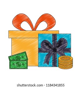 gift box present with money
