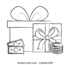 gift box present with money