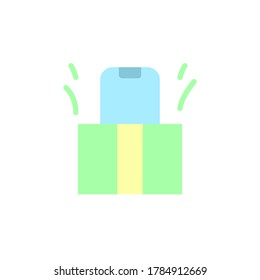 Presente caja de regalo e icono del teléfono. Color simple con elementos de vector de contorno de iconos actuales para ui y ux, sitio web o aplicación móvil