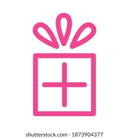 cuadro de regalo mostrar el diseño de icono de estilo de línea rosa