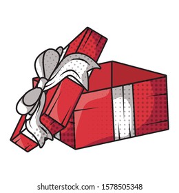 gift box present pop art style vector illustration design