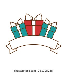 gift box present with ribbon frame