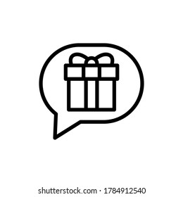 Gift box present in speech bubble icon. Simple color with outline vector elements of present icons for ui and ux, website or mobile application