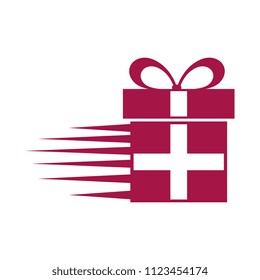 gift box present with speed lines