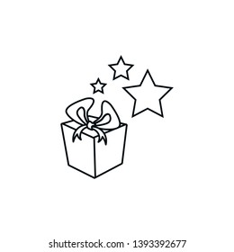 gift box present with stars isolated icon