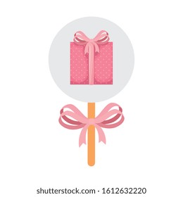 gift box present in stick isolated icon vector illustration design