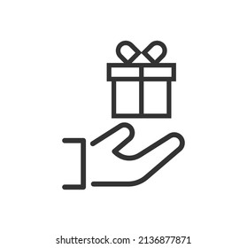 Gift box, present, surprise line icon
