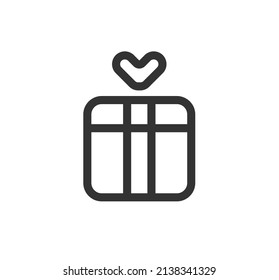 Gift box, present, surprise line vector  icon 
