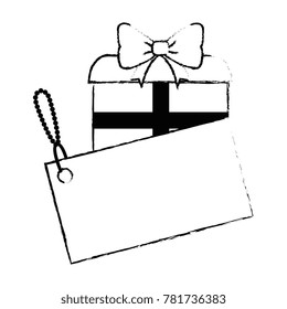 gift box present with tag
