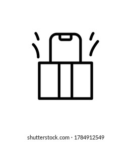 Caja de regalo presente e icono de teléfono. Color simple con elementos de vector de contorno de iconos actuales para ui y ux, sitio web o aplicación móvil