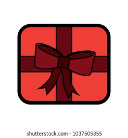 gift box present top view decoration