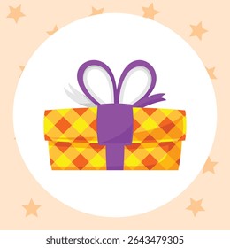 Gift Box Present with Various Bright Colorful Wrapper Cartoon Vector