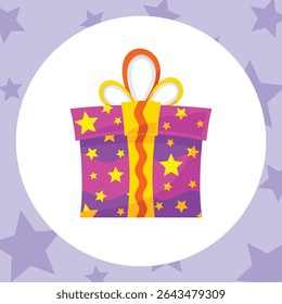 Gift Box Present with Various Bright Colorful Wrapper Cartoon Vector