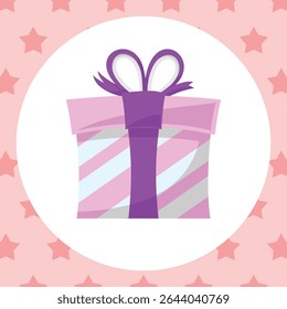 Gift Box Present with Various Bright Colorful Wrapper Cartoon Vector