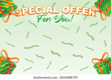Gift Box Present with Various Bright Colorful Wrapper and Confetti Cartoon for Background Vector
