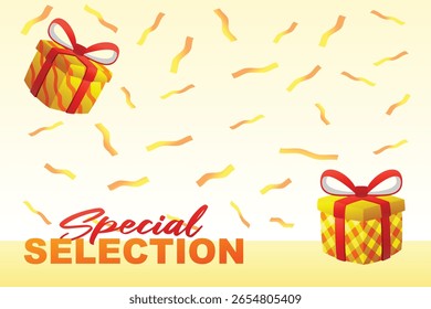 Geschenkbox mit verschiedenen hellen bunten Wrapper und Konfetti Cartoon für Hintergrund-Vektor