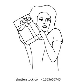 Gift Box, Present Box Vector Art Illustration. Christmas gift. Birthday gift