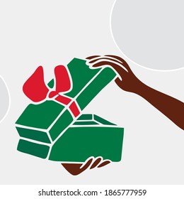 Gift Box, Present Box Vector Art Illustration. Birthday gift