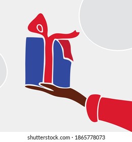 Gift Box, Present Box Vector Art Illustration. Birthday gift