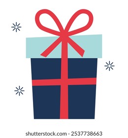 Gift box or presents illustration for holiday celebration, special sales offer, birthday celebration, anniversary box with wrapping paper and ribbon bow. Isolated on white background.