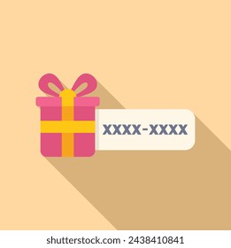 Icono de precio de caja de regalo vector plano. Promoción de tarjeta de venta. Tarifa de vacaciones del cupón