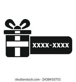 Gift box price icon simple vector. Sale card promo. Voucher holiday rate