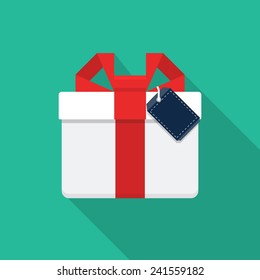 Gift box with price tag