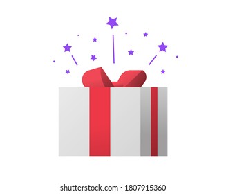 Gift box prize received vector icon clipart isolated on white, happy lucky win present perks, idea of surprise giveaway promotion sale marketing
