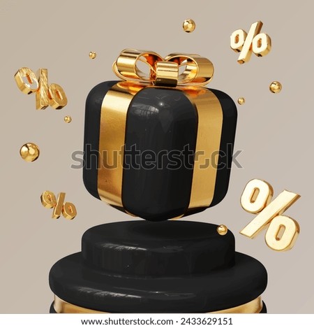 gift box procent discont sale 3d vector