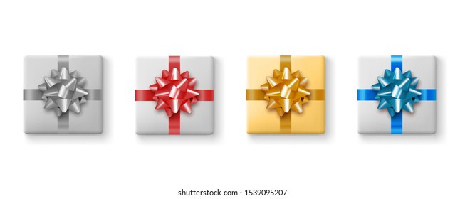 Gift box realistic. 3D realistic icons. Vector illustration