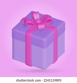 gift box realistic 3d vector illustration