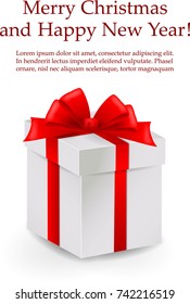 Gift box with red bow