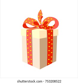 Gift box with a red bow.