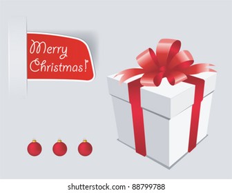 Gift box with red bow isolated