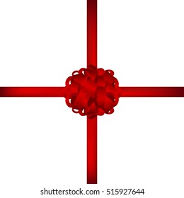 Gift in a box with a red bow on a white background vector