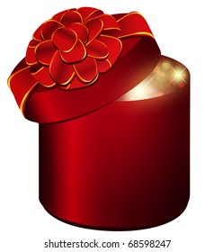 gift box with red bow over white background