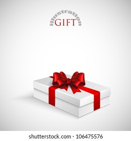 gift box with red bow and ribbon
