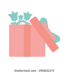 gift box with a red bow vector illustration design