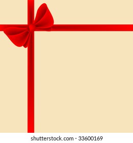 Gift box with red bow. Vector illustration.