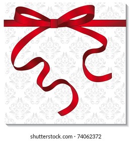 Gift box with a red bow. Vector illustration