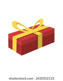 gift box red color flat design