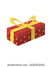 Geschenkbox, rot, flaches Design