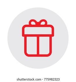 Gift box, Red, Icon, 