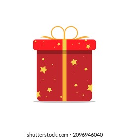 Gift box red .  Illustration vector.