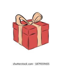 Gift box in red packaging
