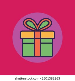 gift box, Red gift box, Present gift box icon. Vector isolated elements. Christmas gift icon illustration vector symbol. Surprise present linear design. Stock vector.