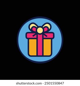  gift box, Red gift box, Present gift box icon. Vector isolated elements. Christmas gift icon illustration vector symbol.