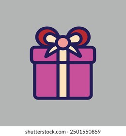 gift box, Red gift box, Present gift box icon. Vector isolated elements. Christmas gift icon illustration vector symbol.