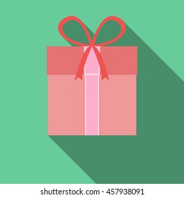 Gift box with red ribbon